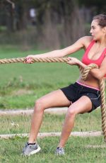 CHLOE GOODMAN Workout at a Park in Essex