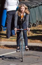 CHLOE MORETZ Riding a Bike on the Set of the 5th Wave in Atlanta
