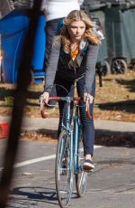 CHLOE MORETZ Riding a Bike on the Set of the 5th Wave in Atlanta