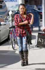 CHRISTINA MILIAN in Ripped Jeans Out and About in Beverly Hills 1911