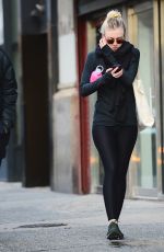 DAKOTA FANNING in Tights Out and About in New York
