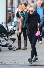 DAKOTA FANNING in Tights Out and About in New York