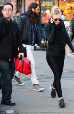 DAKOTA FANNING in Tights Out and About in New York