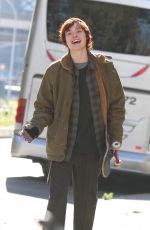 ELLE FANNING on the Set of Three Generations in Brooklyn