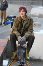 ELLE FANNING on the Set of Three Generations in Brooklyn