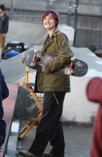ELLE FANNING on the Set of Three Generations in Brooklyn