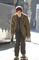 ELLE FANNING on the Set of Three Generations in Brooklyn