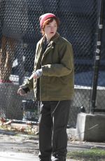 ELLE FANNING on the Set of Three Generations in Brooklyn