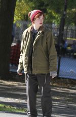 ELLE FANNING on the Set of Three Generations in Brooklyn