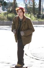ELLE FANNING on the Set of Three Generations in Brooklyn