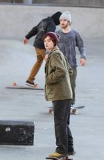 ELLE FANNING on the Set of Three Generations in Brooklyn