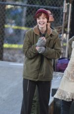 ELLE FANNING on the Set of Three Generations in Brooklyn