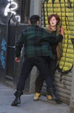 ELLE FANNING on the Set of Three Generations in Brooklyn