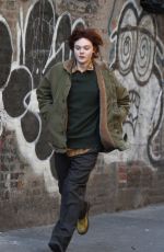 ELLE FANNING on the Set of Three Generations in Brooklyn