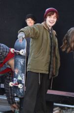 ELLE FANNING on the Set of Three Generations in Brooklyn