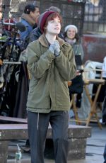 ELLE FANNING on the Set of Three Generations in Brooklyn