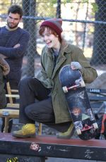 ELLE FANNING on the Set of Three Generations in Brooklyn