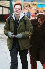 ELLE FANNING on the Set of Three Generations in New York