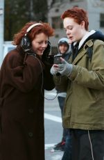 ELLE FANNING on the Set of Three Generations in New York