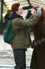 ELLE FANNING on the Set of Three Generations in New York