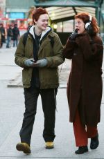 ELLE FANNING on the Set of Three Generations in New York
