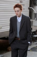 ELLE FANNING on the Set of Three Generations in New York