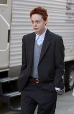 ELLE FANNING on the Set of Three Generations in New York