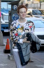 ELLE FANNING on the Set of Three Generations in New York