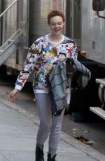 ELLE FANNING on the Set of Three Generations in New York