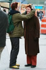 ELLE FANNING on the Set of Three Generations in New York