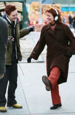 ELLE FANNING on the Set of Three Generations in New York