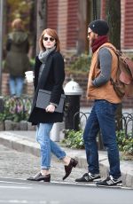 EMMA STONE and Andrew Garfield Out in West Village in New York