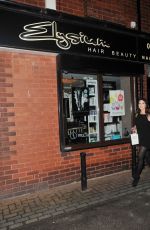 HELEN FLANAGAN at a Hair Salon in Manchester