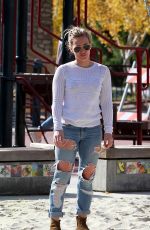 HILARY DUFF in Ripped Jeans Out and About in West Hollywood
