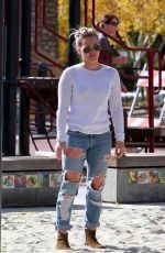 HILARY DUFF in Ripped Jeans Out and About in West Hollywood