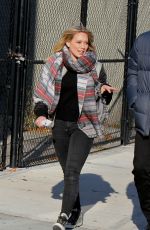 HILARY DUFF in Tights on the Set of Younger in Brooklyn 2011