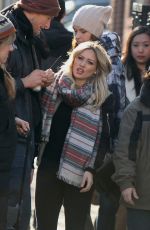 HILARY DUFF in Tights on the Set of Younger in Brooklyn 2011