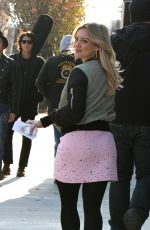 HILARY DUFF in Tights on the Set of Younger in Brooklyn 2011