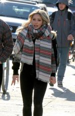 HILARY DUFF in Tights on the Set of Younger in Brooklyn 2011