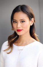 JAMIE CHUNG on the Set of Extra in Los Angeles