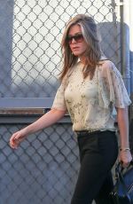 JENNIFER ANISTON Arrives at Jimmy Kimmel Live in Hollywood