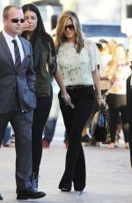 JENNIFER ANISTON Arrives at Jimmy Kimmel Live in Hollywood
