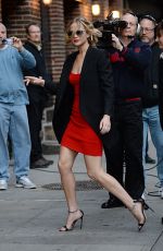 JENNIFER LAWRENCE Arrives at The Late Show with David Letterman in New York