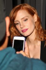 JESSICA CHASTAIN Posing with Fans at LAX Airport