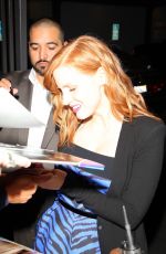 JESSICA CHASTAIN Posing with Fans at LAX Airport