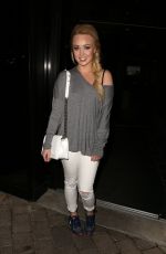 JORGIE PORTER at a Press Dinner at Malmaison Hotel in Liverpool