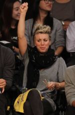 KALEY CUOCO at Lakers vs Spurs Game at Staples Center in Los Angeles