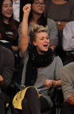 KALEY CUOCO at Lakers vs Spurs Game at Staples Center in Los Angeles
