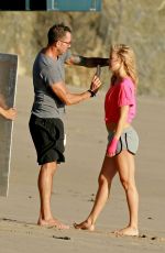 KATE HUDSON at a Photoshoot on the Beach in Malibu