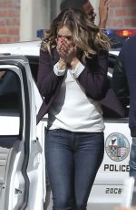 KATHARINE MCPHEE in Jeans on the Set of Scorpion in Los Angeles